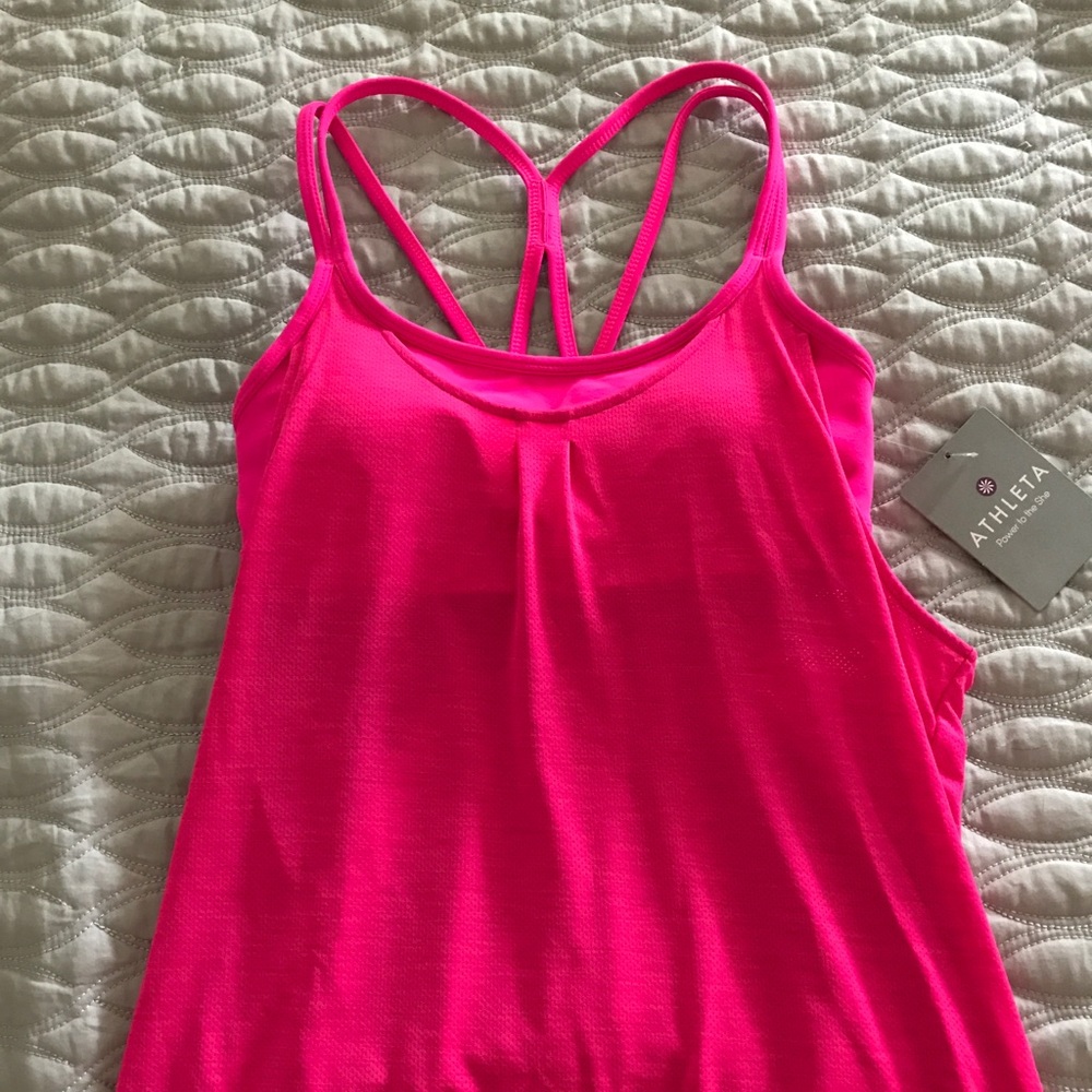 Athleta got pink tank top with built in bra